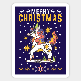 Merry Christmas unicorn Magnet